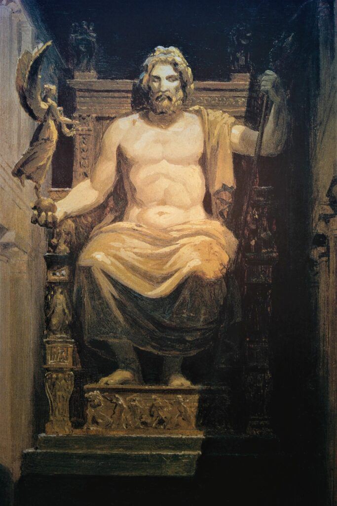 Painting of Phidias' Statue of Zeus at Olympia