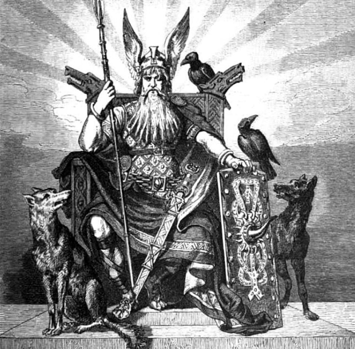 Odin with Geri and Freki - Carl Emil Doepler (1882)