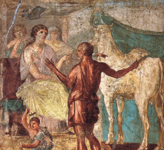 Pasiphae and the bull - Pompeii Fresco