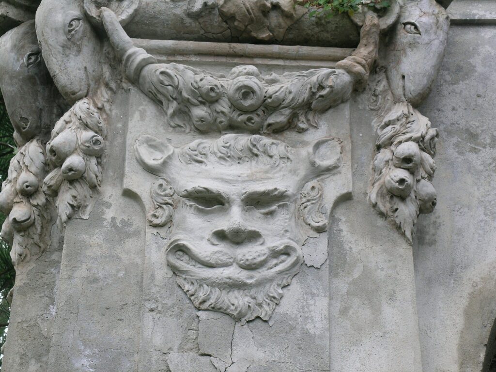 Satyr carving in Nervi, Italy