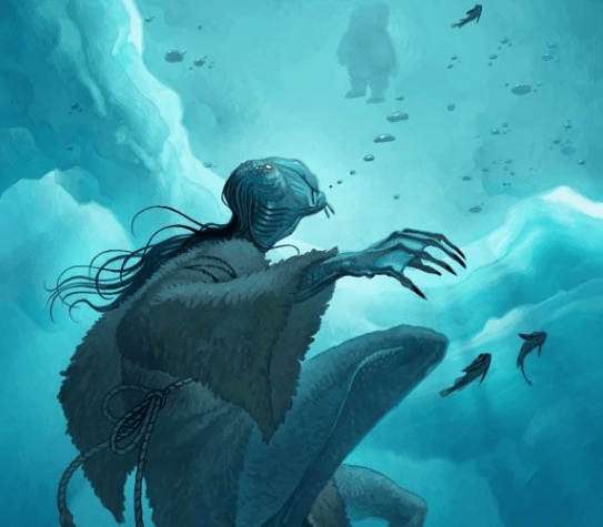 The Mahaha stalking its prey beneath the shallow ice