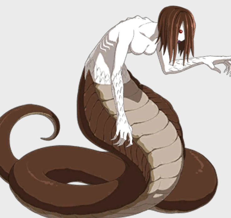 A typical depiction of the serpentine Lamia