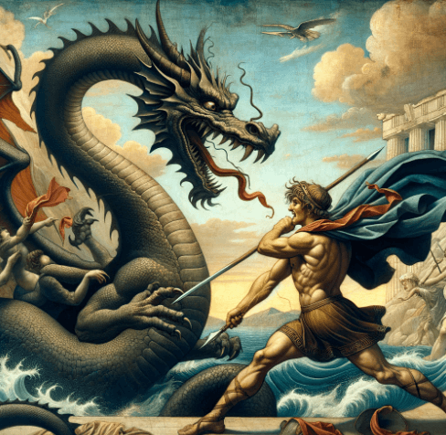 Cadmus slaying the water dragon