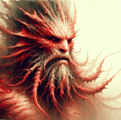 Phorcys had red, spiky skin in many depcitions