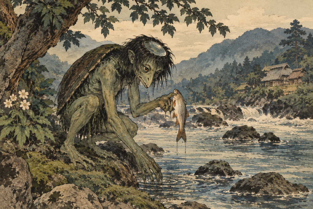 Kappa Fishing in a Mountain River