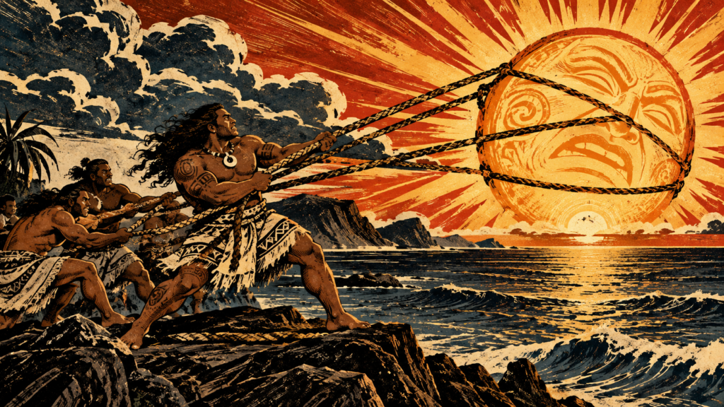 Māui and His Brothers Capture the Sun